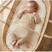J16199: Baby Unisex Hello World True Knit Jumper & Blanket In A  Luxury Gift Box (0-3 Months)